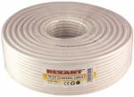 Кабель коаксиальный RG-6U, 75Ом, Cu/Al/Cu, 75%, 100м, INDOOR, белый REXANT