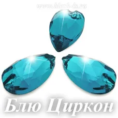 Пришивная капля Solvo с 2 отверстиями, Блю Циркон