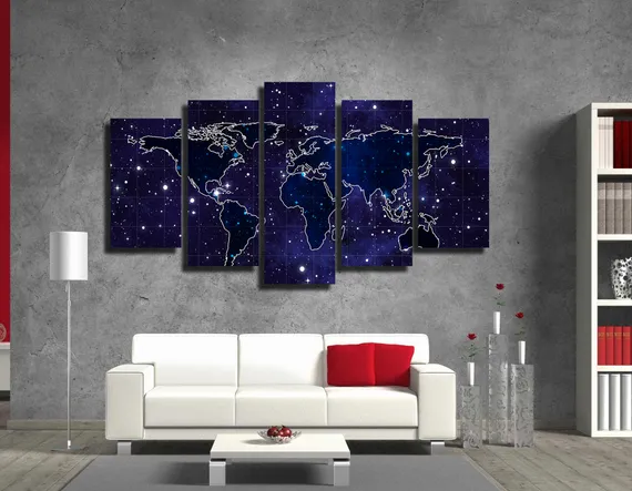 Модульная картина "Звёздные континенты"