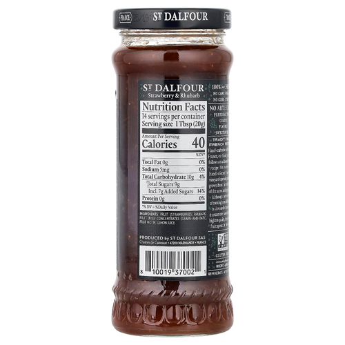 St. Dalfour, Strawberry & Rhubarb, Deluxe Strawberry & Rhubarb Spread,  10 oz (284 g)