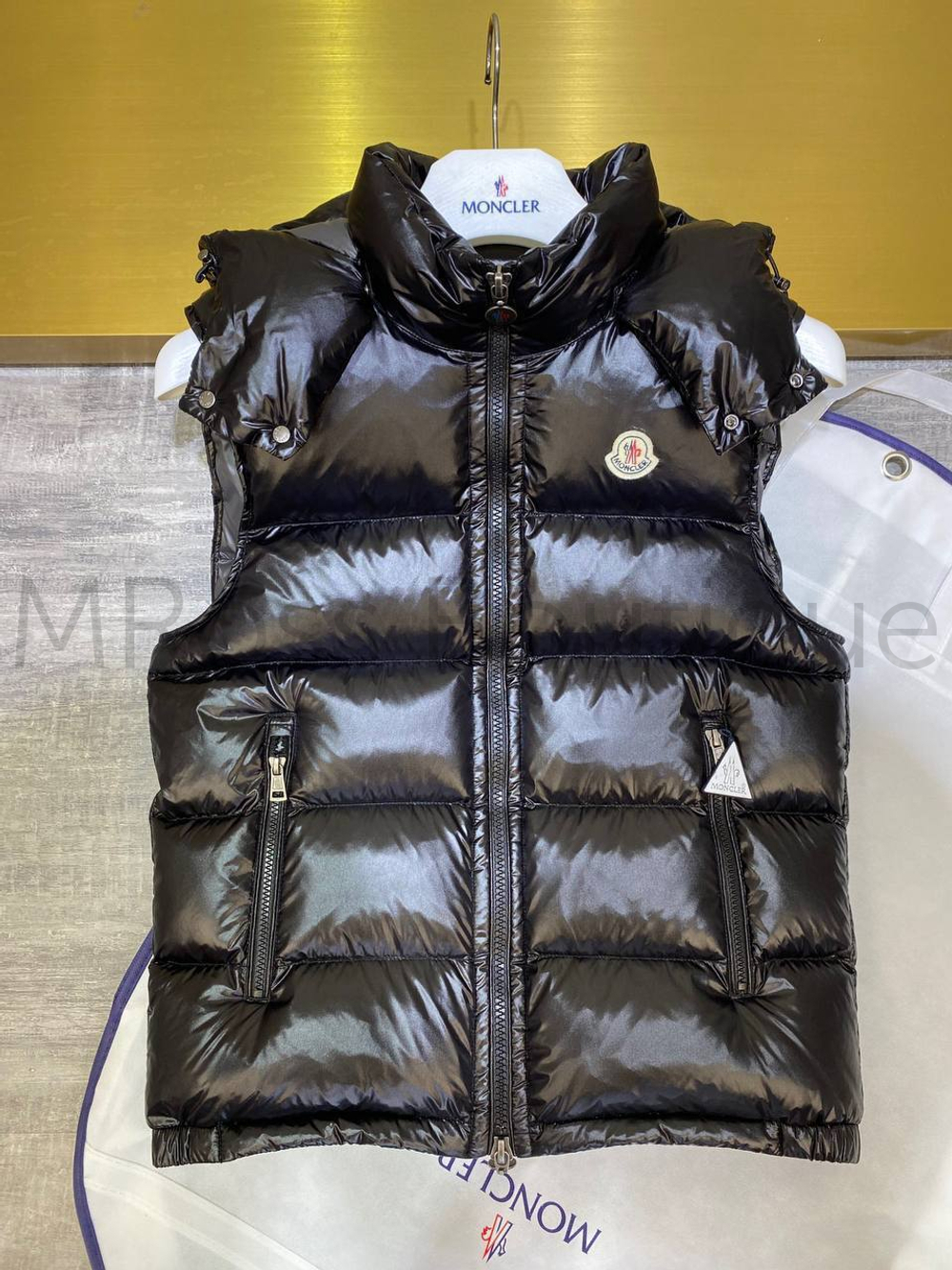 Мужской жилет Bormes Moncler премиум класса с капюшоном