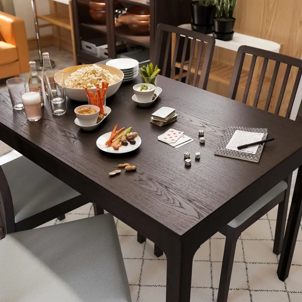 Раздвижной обеденный стол - IKEA EKEDALEN, 120/180х80 см, темно-коричневый, ЭКЕДАЛЕН ИКЕА