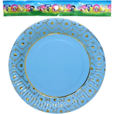 Тарелка бумажная 18 см в наборе 10 шт «Элегант», голубой