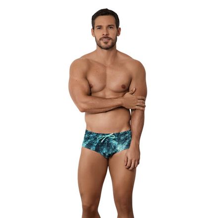 Мужские плавки синие с принтом Clever Moda MADERO SWIMSUIT BRIEF 155307