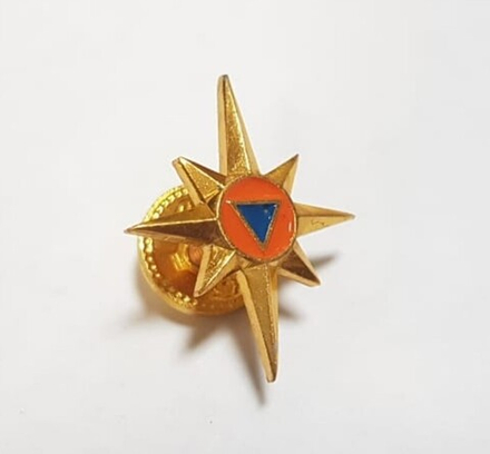 Эмблема петличная МЧС н/о золотая на закрутке