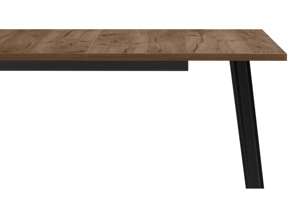 Стол деревянный Woodville Кортни 117 (157) x 77 дуб крафт табачный, черный матовый, ножки черные
