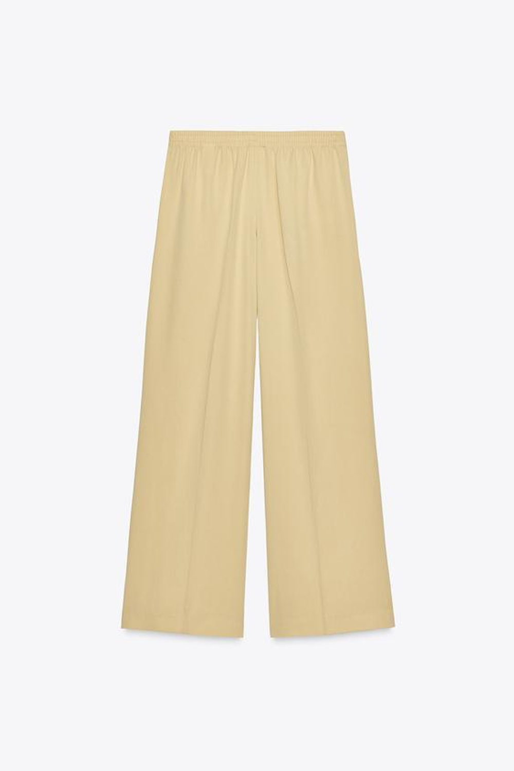 ZARA ШИРОКИЕ БРЮКИ С ДЕКОРАТИВНОЙ СТРОЧКОЙ, ЖЕЛТЫЙ