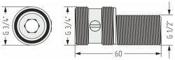 Эксцентрик Сунержа запорный (G 1/2" НР х G 3/4" НР)
