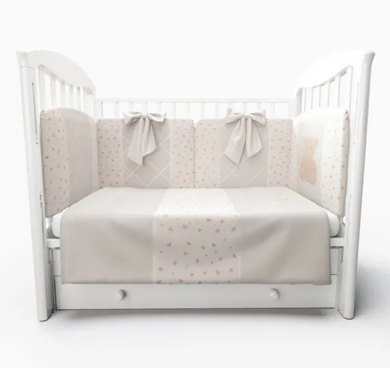 Набор в кровать для новорожденных Lollycottons Marsel, Кремовый