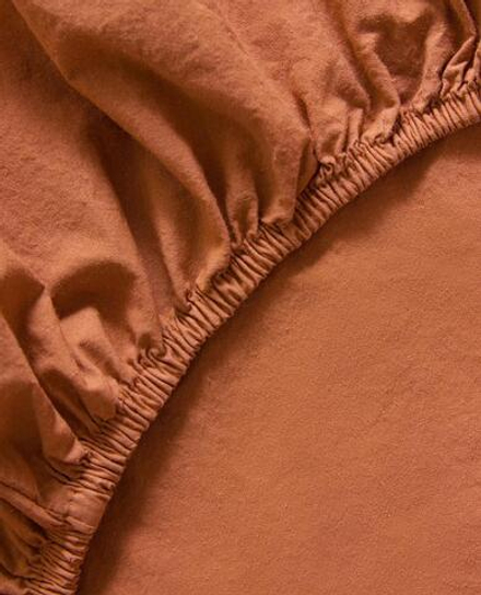 ZARA HOME ДЕТСКАЯ ОДНОТОННАЯ ПРОСТЫНЯ НА РЕЗИНКЕ, КОРИЧНЕВЫЙ