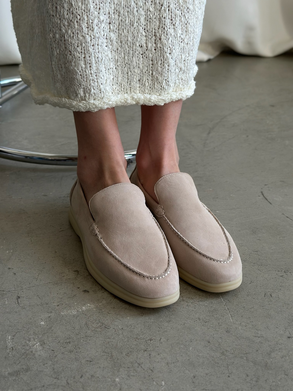 Лоферы из натуральной замши