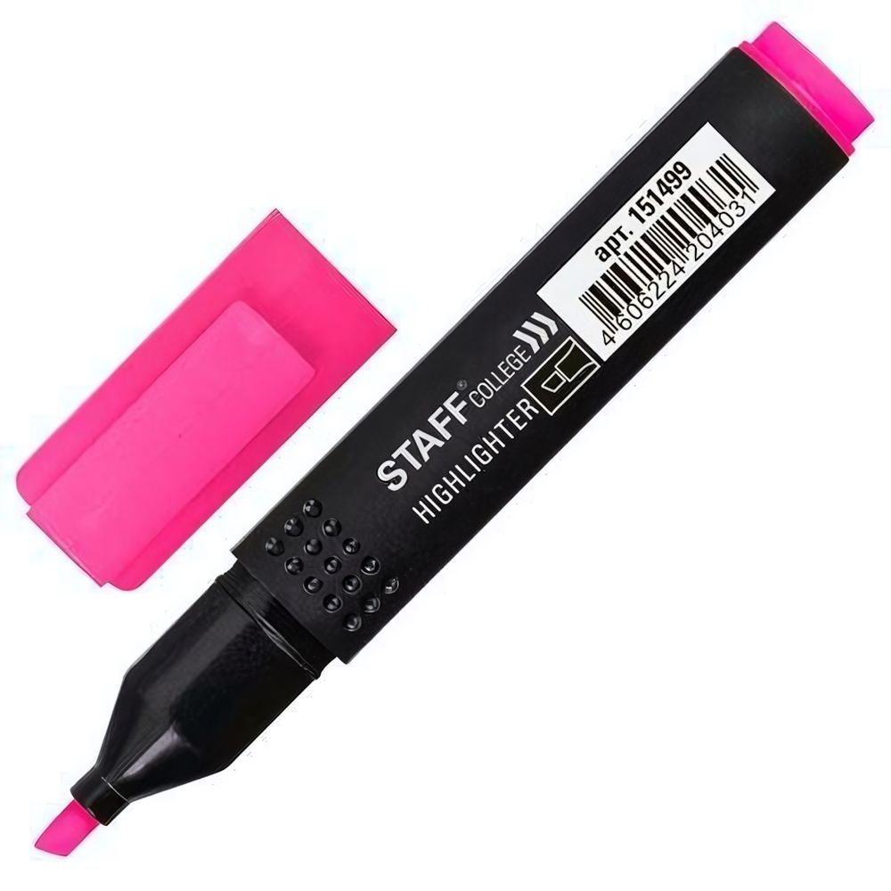 Текстовыделитель 1-4мм розовый &quot;College STICK HL-497&quot; (STAFF)