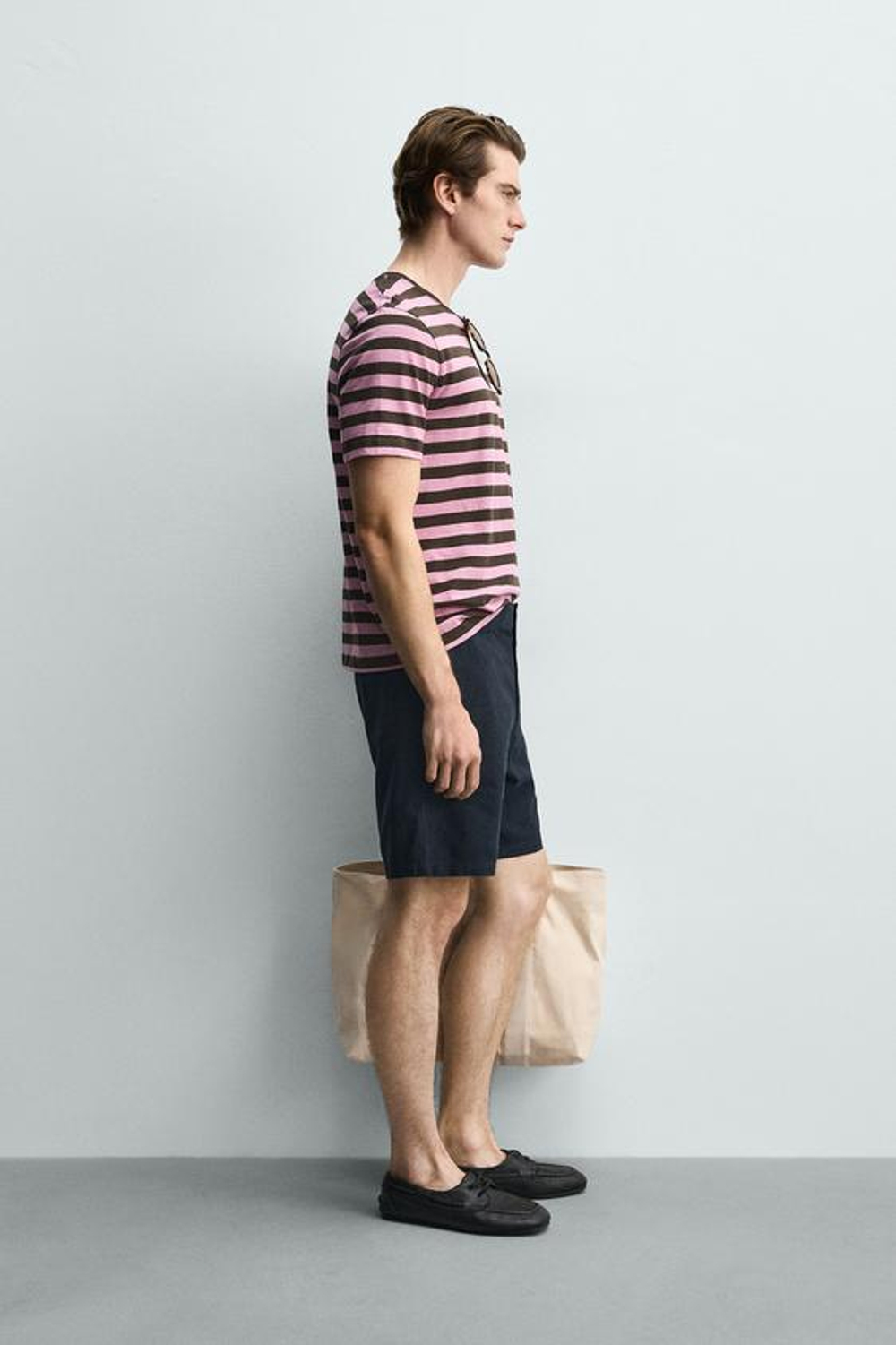 ZARA ШОРТЫ REGULAR FIT ИЗ РЕЛЬЕФНОЙ ТКАНИ, МОРСКОЙ СИНИЙ