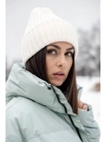 шапка вязаная теплая зимняя с отворотом стильная
