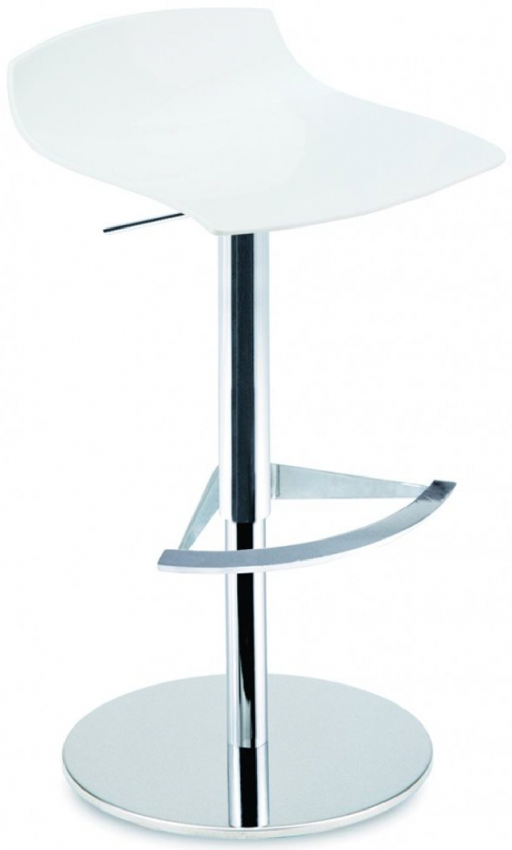 Табурет пластиковый барный Papatya X-Treme B, полированный, хромированный, белый