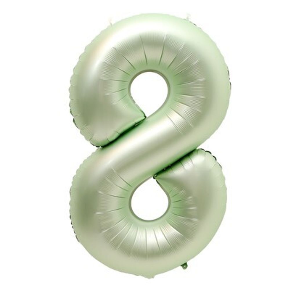 К Шар 40 «Цифра 8» салатовый металлик (БГ-60)  Изображение2