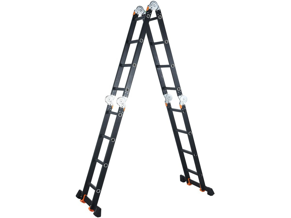 Лестница алюм. многофункц. 4х4ступ. (стрем.-229см) 13.8кг BLACK LINE STARTUL