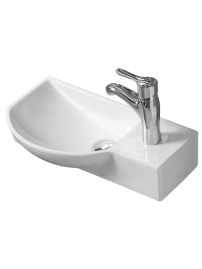 Раковина подвесная (глянцевая белая) WeltWasser WW AISBACH 7950 GL-WT R 505х235х125