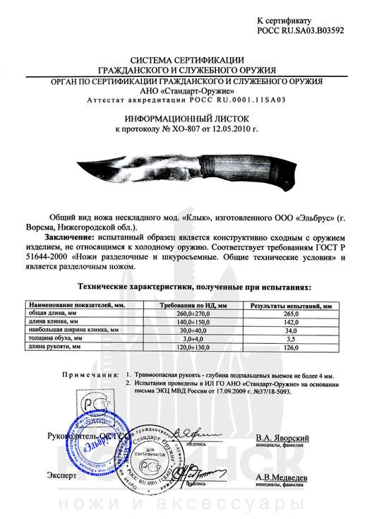 Нож туристический Эльбрус Клык, клинок 140мм, сталь 95Х18