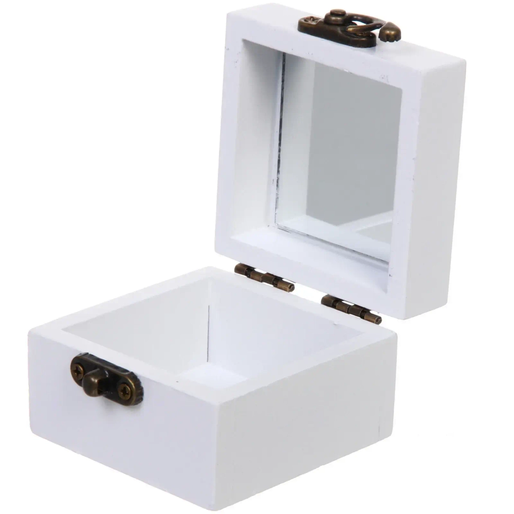 Шкатулка деревянная с зеркалом «МАРЦИПАН», ароматная вербена, 6.5*6.5*4.5см (в коробке)