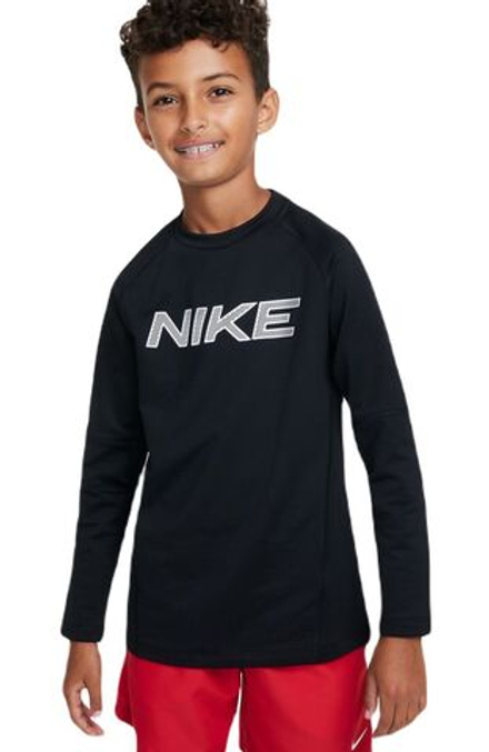 Футболка для мальчика теннисная Nike Kids Pro Warm Dri-Fit Long Sleeve Training - черный