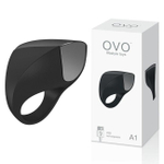 Перезаряжаемое эрекционное силиконовое кольцо OVO A1 (7 режимов) (Цвет: черный)