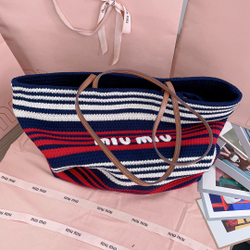 Miu Miu Woven Fabric Tote Bag