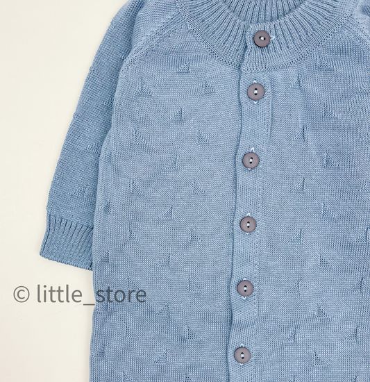 Комбинезон вязаный Сине-голубой