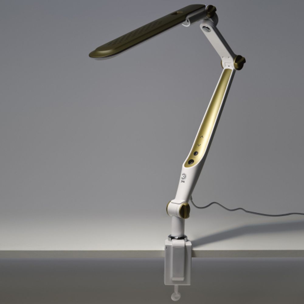 Настольный светильник ЭРА NLED-496-12W-G светодиодный на струбцине золото | Светодиодные настольные лампы