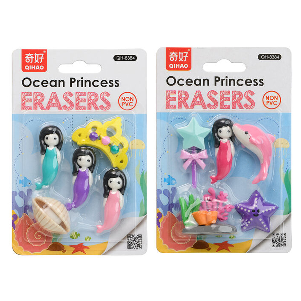 Ластик Qihao, фигурный, разборный, серия "Подводный мир", набор 5-8 шт