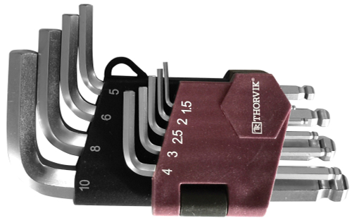 HKSB9S Набор ключей торцевых шестигранных коротких с шаром, H1.5-H10, 9 предметов