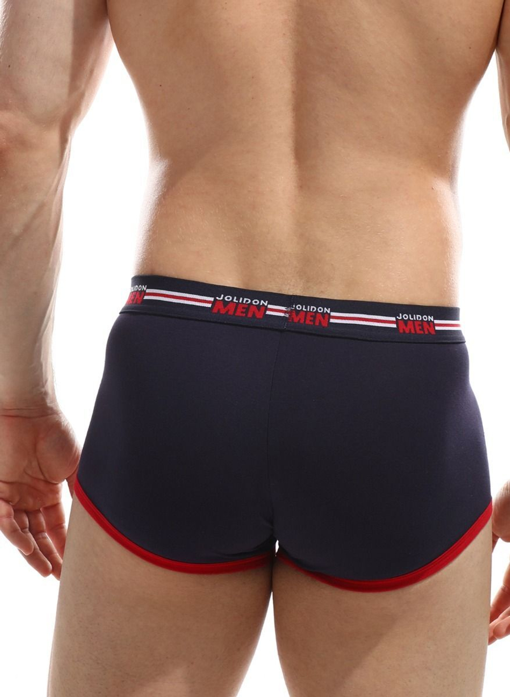 Мужские трусы-боксеры с логотипом Jolidon Men и контрастной тесьмой (Размер: L) (Цвет: синий)