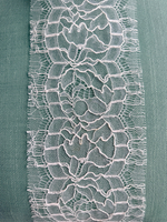Кружево тонкое на сетке ширина 15см цвет молочно-белый Италия 1 м