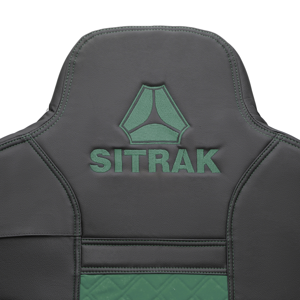 Чехлы Sitrak MAX; SITRAK C7H с 2024 г (экокожа, черный, зеленая вставка)
