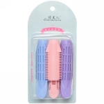 Бигуди пластмассовые с зажимом 3шт «Styling», микс 6 цветов, в пластиковой коробке, 10,5см