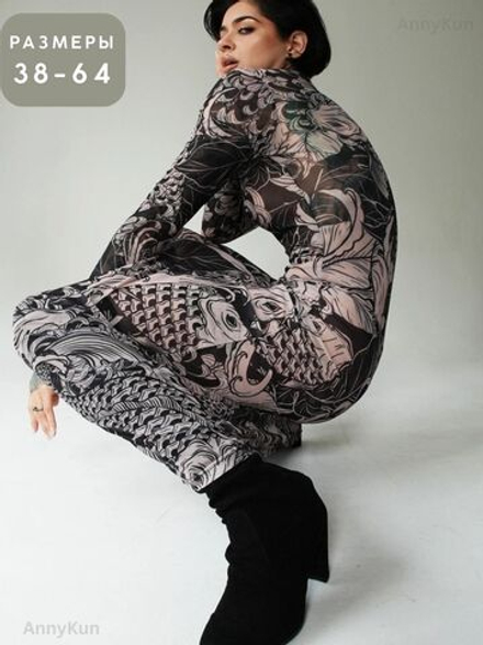 Платье y2k длинное полупрозрачное в сетку обтягивающее