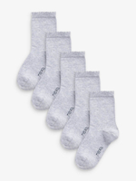 Носки хлопковые школьные для девочки Next A64-392, 5 шт., Светло-серый