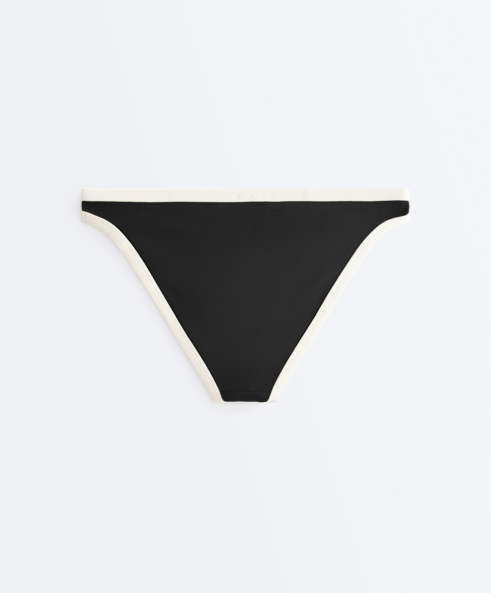 OYSHO Трусики-бикини с U-образным вырезом из пике, черный