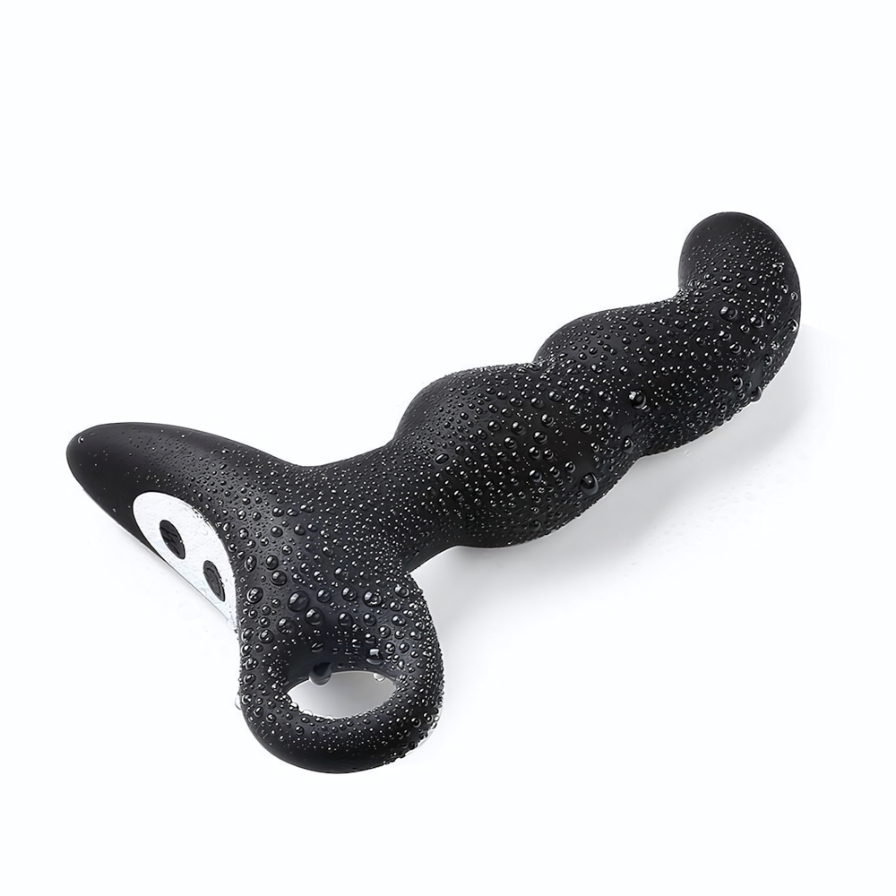 Черный силиконовый анальный вибромассажер-ёлочка Erokay (Цвет: черный)