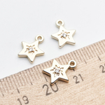 Подвеска Звезда, цвет золото, фианит, размер 10,5*9 мм, цена за 1 шт