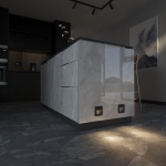 Встраиваемая LED подсветка три режима с датчиком движения (черный матовый)