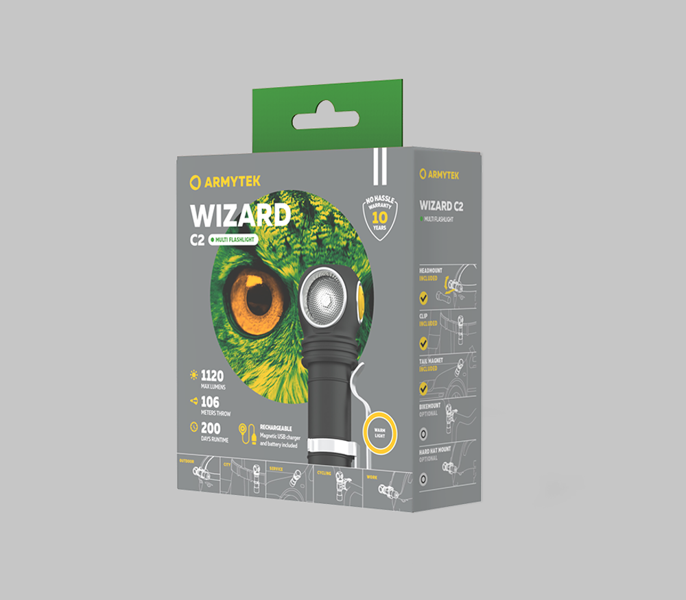 Мультифонарь Armytek F08901W Wizard C2 Magnet USB (теплый свет)