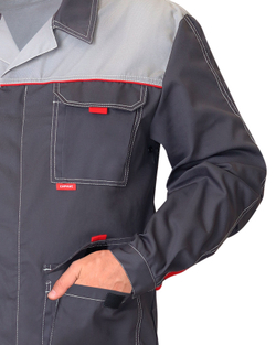 Куртка Фаворит-Люкс длинная т.серый с серым
