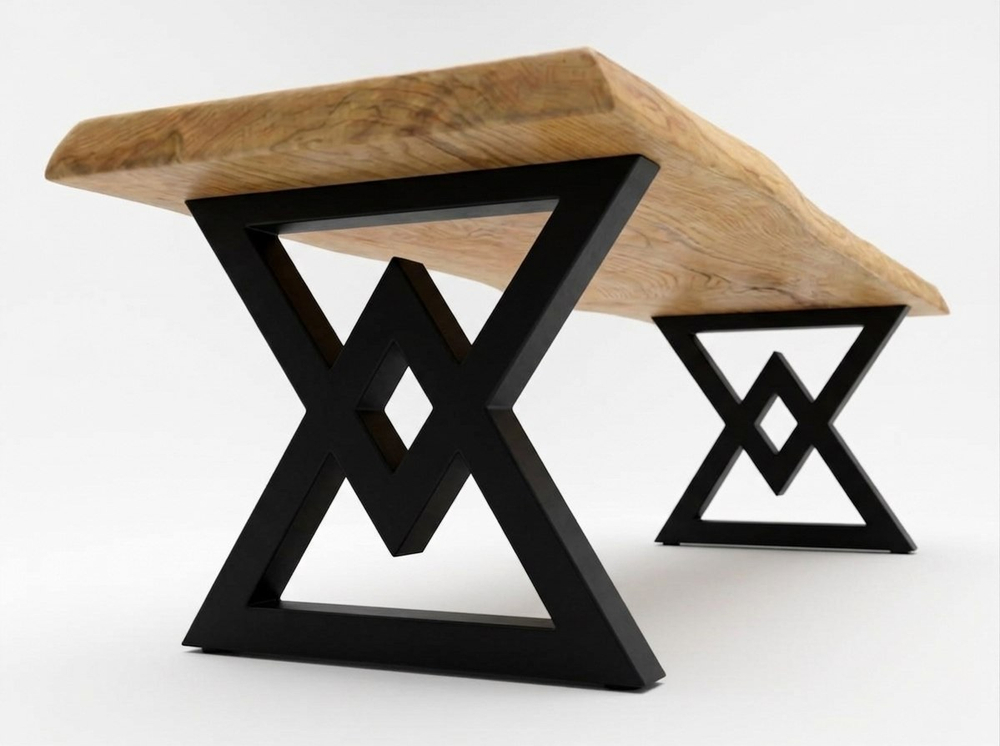 Стол обеденный из слэба тополя WHITE 300