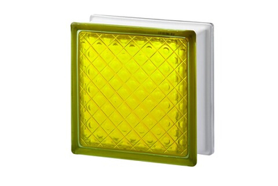 Стеклоблок Диамонд желтый Vitrablok 19,7.x19,7x8 см