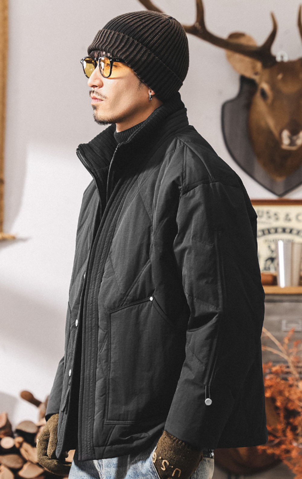 Легкая осенне-зимняя модная брендовая теплая куртка с воротником шалька и отстёгивающимся трикотажным воротником