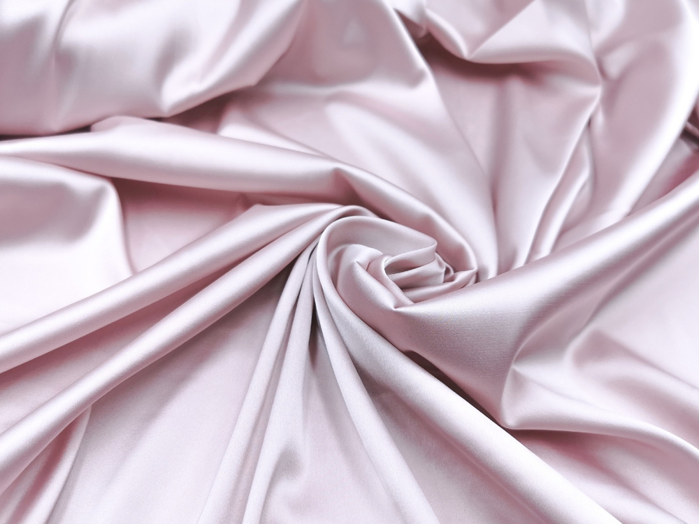 Атлас-стрейч, эластичный, бельевой, лотос (светло-розовый)