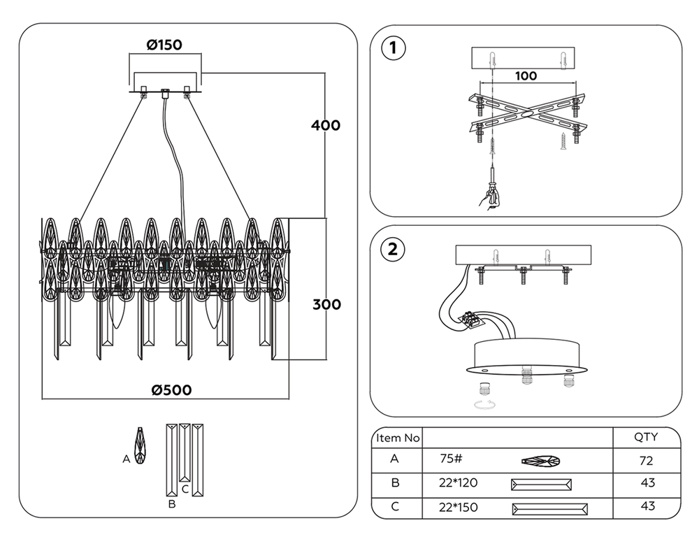 Ambrella Подвесная хрустальная люстра Traditional TR5263