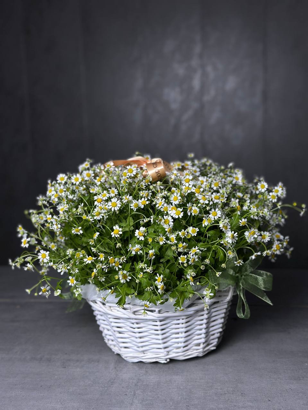 Яркая корзинка ромашек
