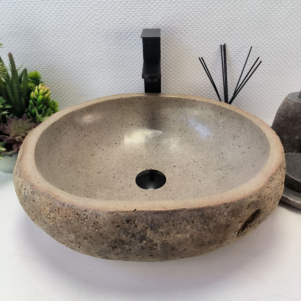 Раковина из речного камня RS-63879 (51*44*15) 0123